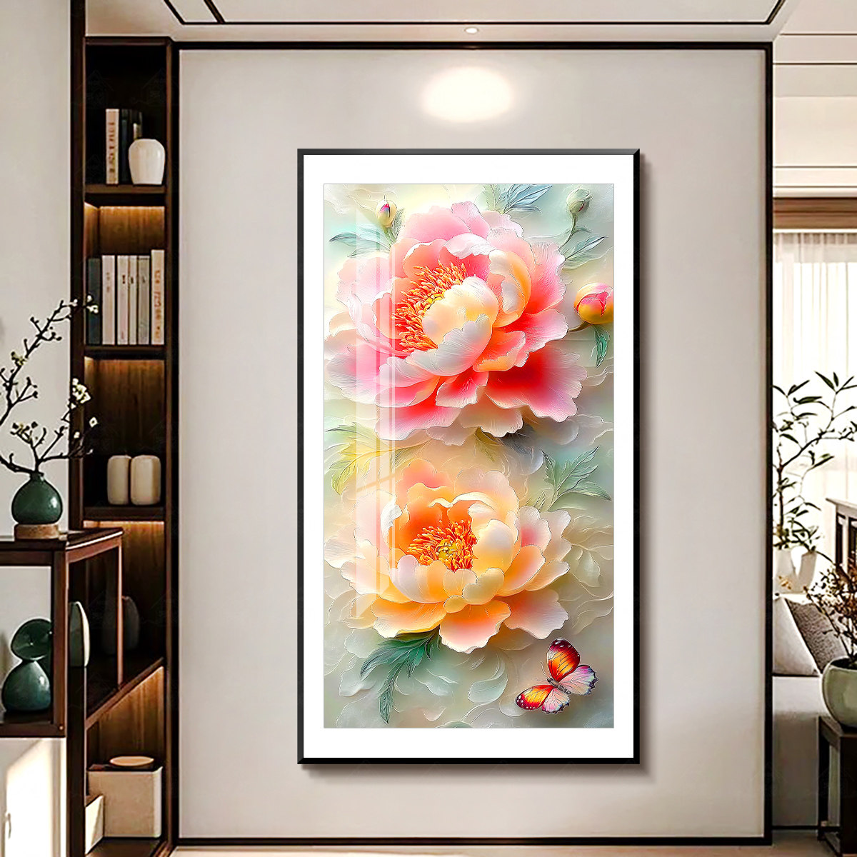 【进口棉布】爱阁十字绣蝶舞牡丹新款新中式花卉唯美客厅手工线绣