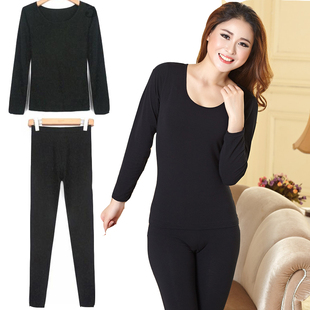 秋衣秋裤 女春秋超薄保暖内衣 线衣线裤 圆领打底衫 单件 全棉莱卡