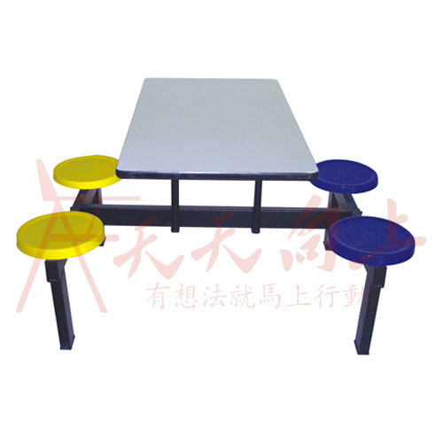 时尚新款连体餐桌椅多人位公共桌椅组合食堂快餐店餐桌椅多色可选