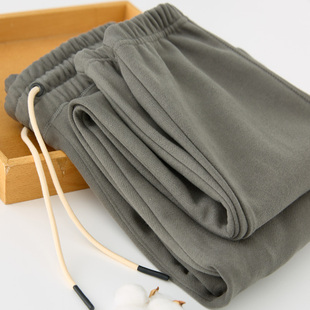 子 男加绒宽松日系复古休闲运动束脚收口裤 470G重磅秋冬季 纯棉卫裤