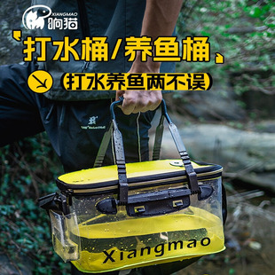 响猫打水桶户外钓鱼鱼桶可折叠多功能水桶装鱼野钓活鱼桶鱼护桶
