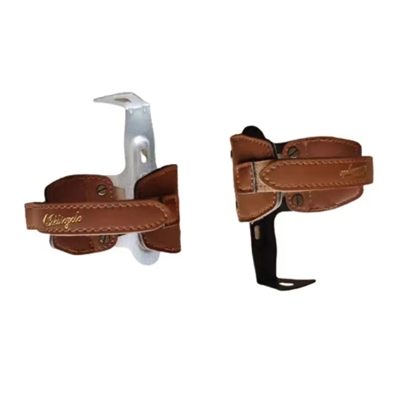 自信车铝合金皮质棕色超轻水壶架