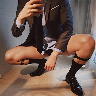 控丝袜控男绅士性感诱惑金属丝袜棉袜夹TNT袜带 日本正装 顶部