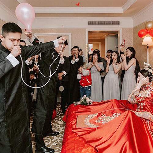 吹爆气球接亲游戏道具柏拉图结婚