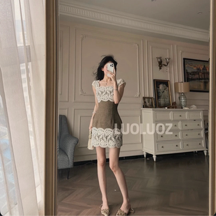 纯欲风收腰蕾丝时尚 高级感法式 连衣裙JF1235 半岛风情 LUOLUOZ