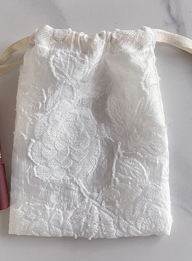 简约风棉麻收纳袋手工棉布袋束口袋抽绳袋化妆品收纳整理小布包