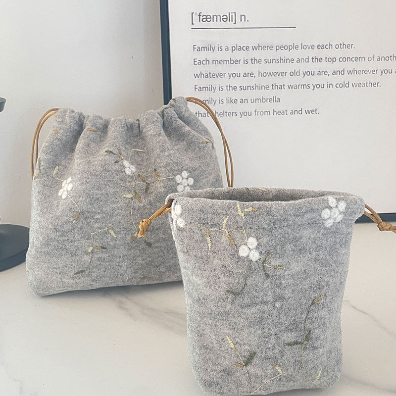 复古国风素雅包中包束口袋化妆包布袋刺绣便携收纳袋旅行杂物袋,收纳整理,化妆包,淘宝优惠券,粉丝福利购,淘宝优惠卷