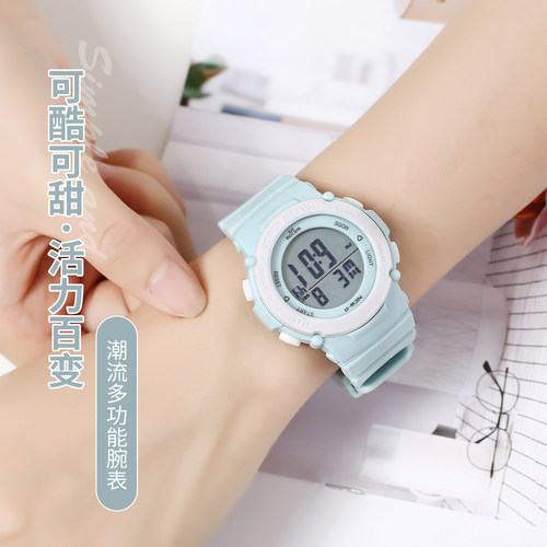 简约风学生防水电子表商场同款