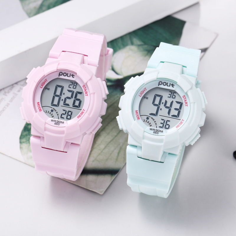 防水夜光马卡龙小清新电子手表