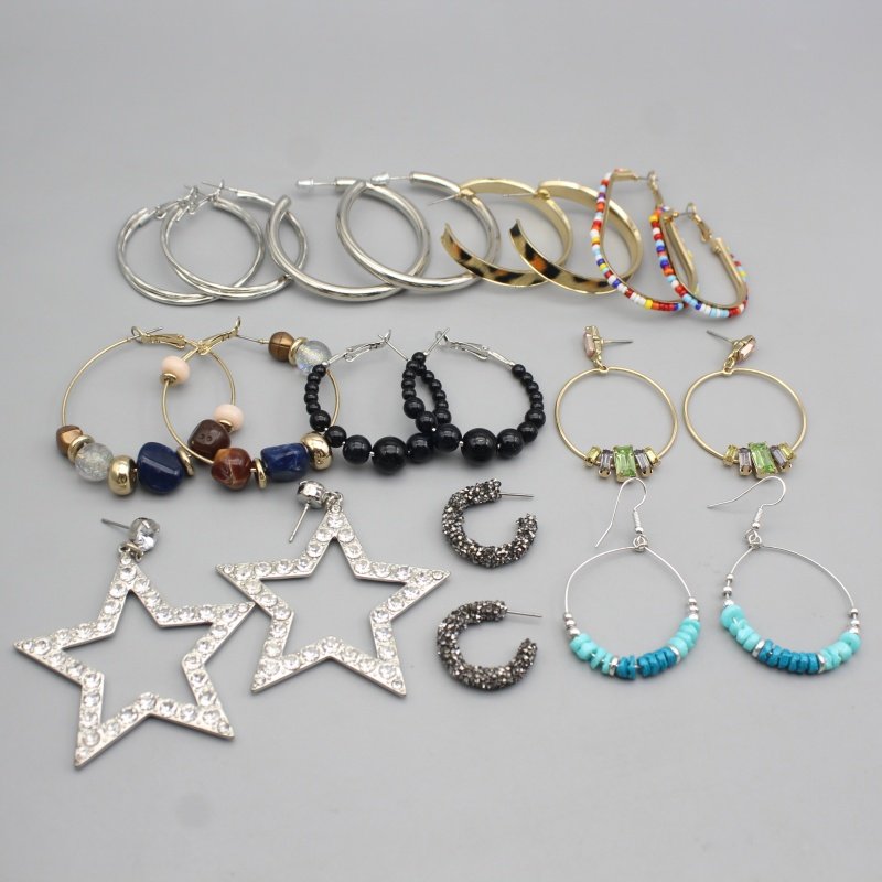 复古港风金色金属质感C圈耳环