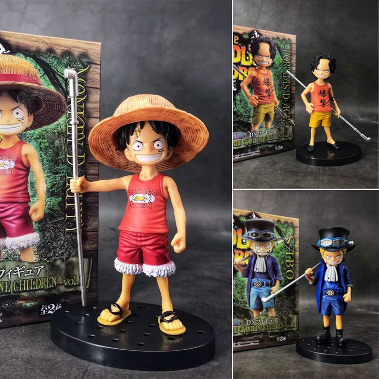 现货海贼王路飞艾斯萨博兄弟手办