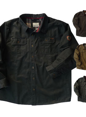 胸130-170加肥加大码男春秋厚实 全铜钮多袋油浸复古战术夹克2328