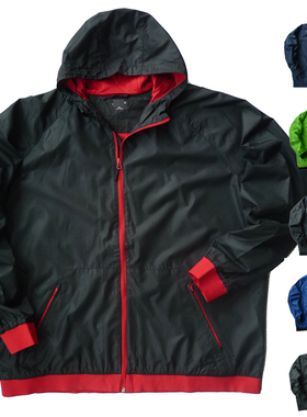 胸134-160加肥加大码男士休闲春秋季 多色暗格连帽冲锋衣夹克2085