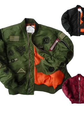 胸围157-163加大码男女本命年红秋冬季 MA1飞行员夹克2988