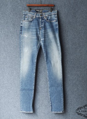 Prps Windsor Long 紫制品主线紧身小脚弹力缝合线做旧洗水牛仔裤