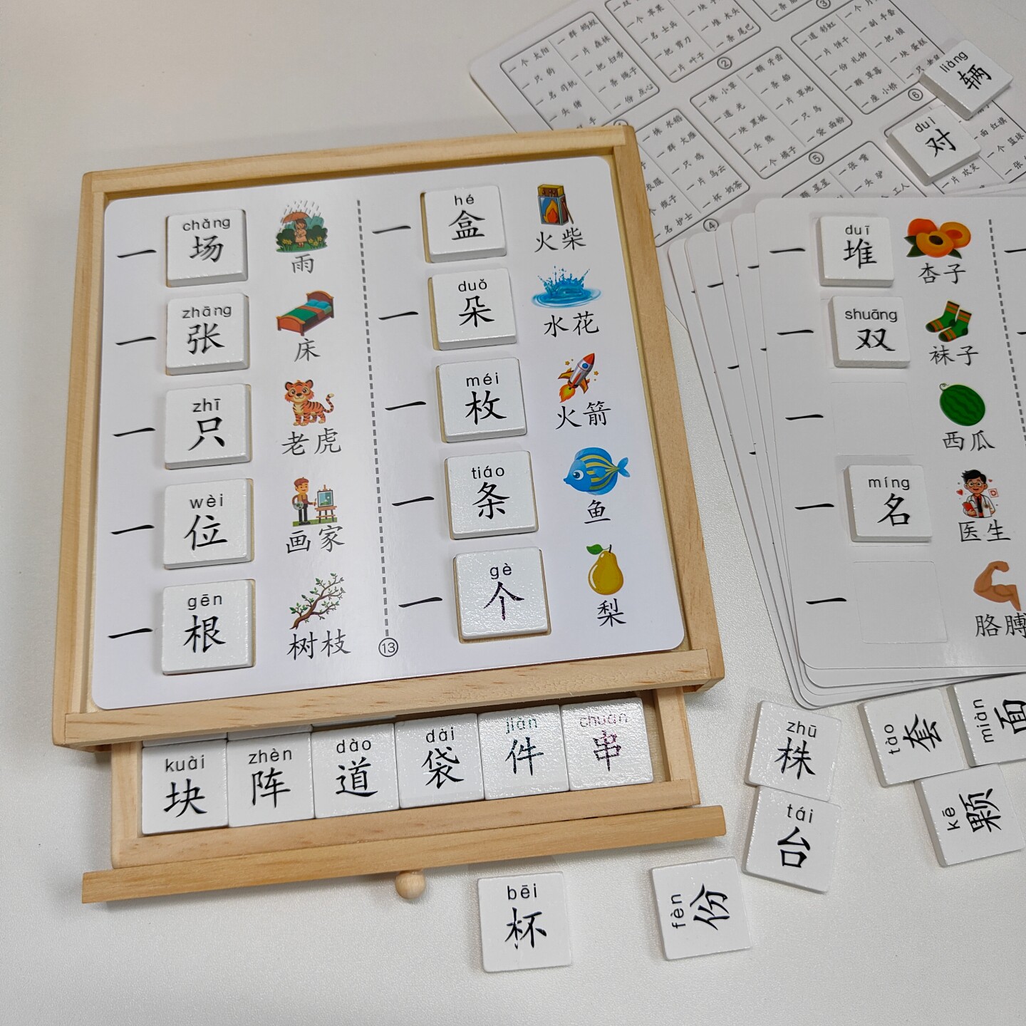 学量词识字幼儿园大班阅读区材料