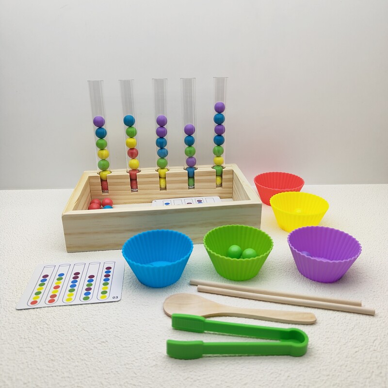 夹珠子儿童专注力训练捡豆子幼儿园小班区域材料中班益智区玩教具
