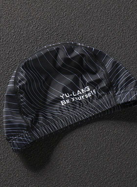 2025年新款男士游泳帽黑色流线BE YOURSELF 做自己基础款不勒头