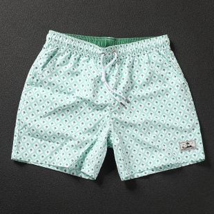 男印花宽松运动健身透气可下水速干沙滩裤 潮流休闲短裤 薄款 夏季