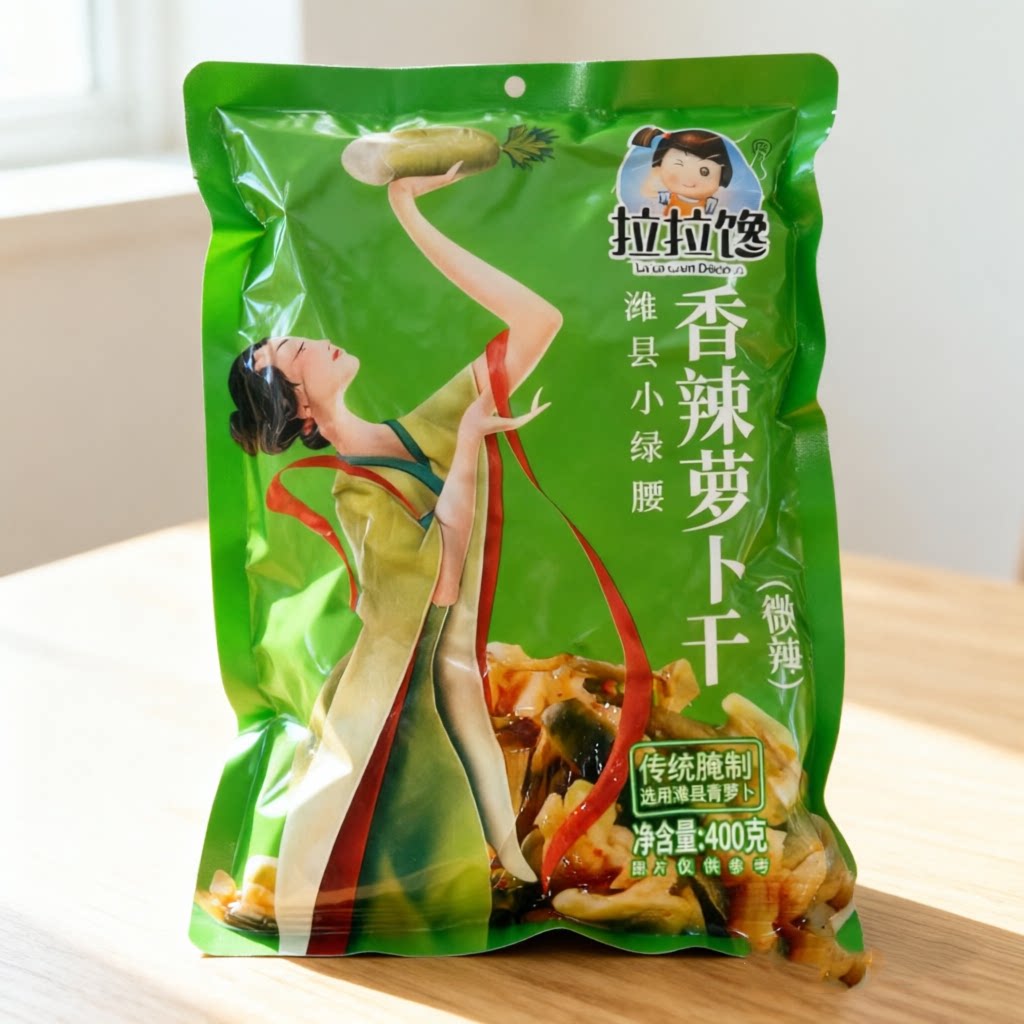 拉拉馋萝卜干400G/袋腌制酱菜香辣五香爽口即食下酒下饭小菜咸菜