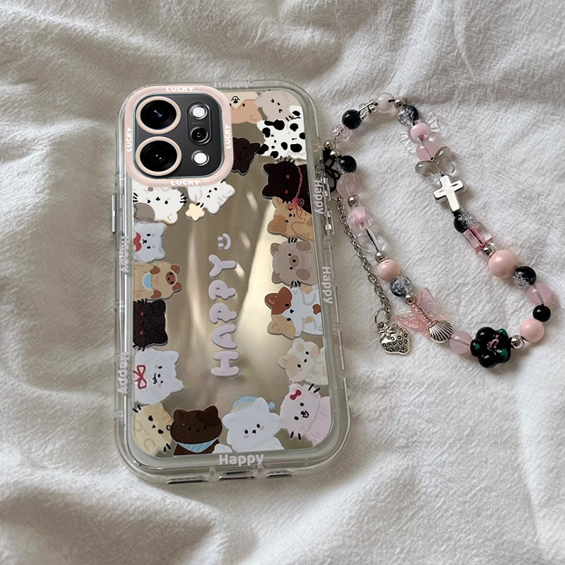 适用OPPOReno14Pro手机壳reno13新款12Pro卡通11补妆镜10Pro+猫咪小狗9硅胶8Pro+保护套7SE羽纱6泡芙壳5k/4