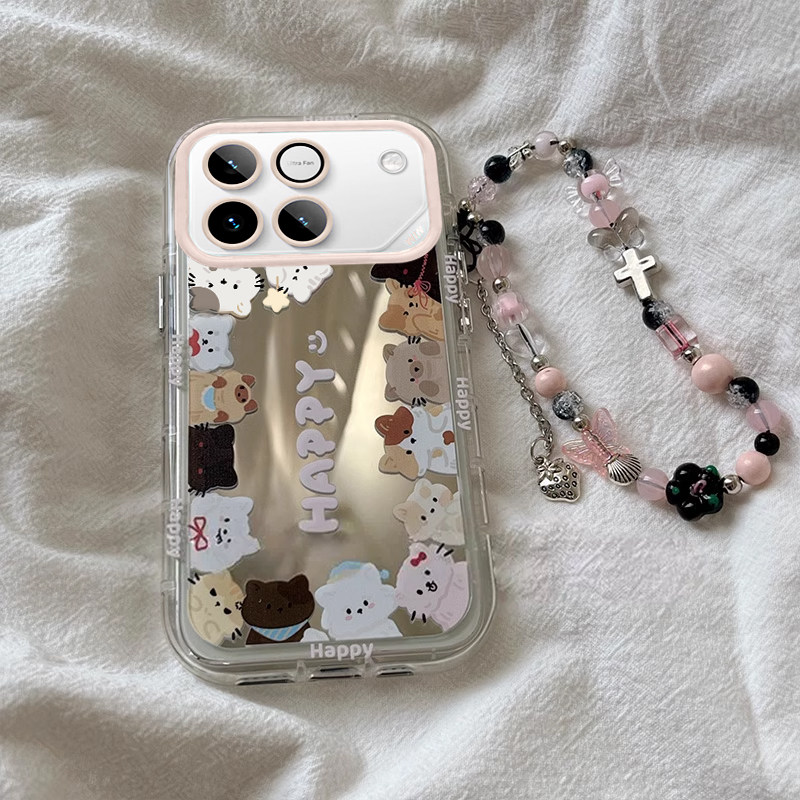 适用荣耀WIN手机壳新款卡通创意猫咪小狗荣耀WINRT镜面硅胶保护套全包边防摔外壳时尚带挂绳