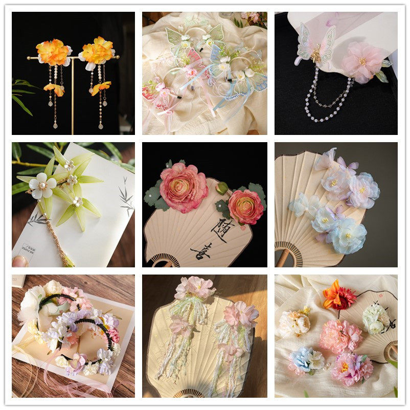 2025春季新款发夹绢花对夹甜美花朵头饰对夹边夹簪花发箍,饰品/流行首饰/时尚饰品新,民族风发饰,淘宝优惠券,粉丝福利购,淘宝优惠卷