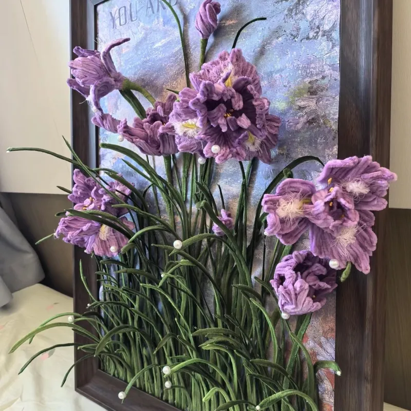 扭扭棒装饰画相框花束diy材料手工自制鸢尾花生日礼物老师闺蜜