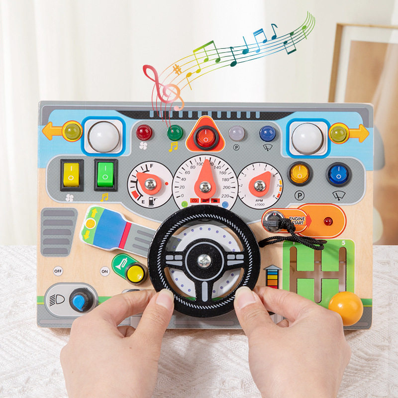 电子忙碌方向盘木制玩具早教学习忙碌玩具录音机幼儿园早教玩具