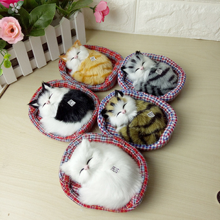 包邮 仿真猫咪生日礼物情侣礼品会叫 猫咪可爱仿真静听摆件玩具