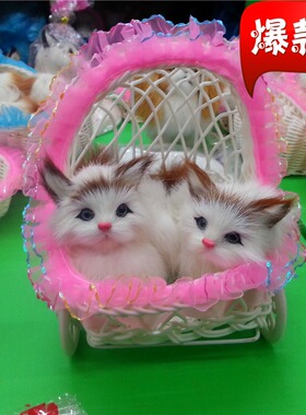 会叫花边老婆猫咪可爱风仿真动物