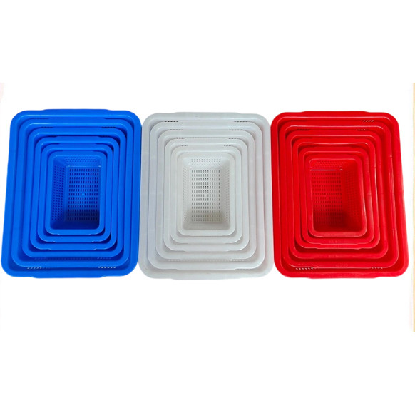 长方形网格塑料筛子沥水篮漏水筛洗菜篮蓝色红色白色,餐饮具,洗菜盆/沥水篮/漏水筛,淘宝优惠券,粉丝福利购,淘宝优惠卷