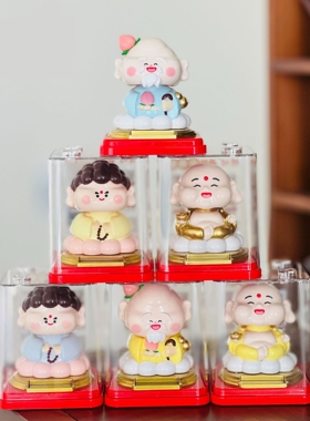 招财弥勒佛自动点头太阳能摆件