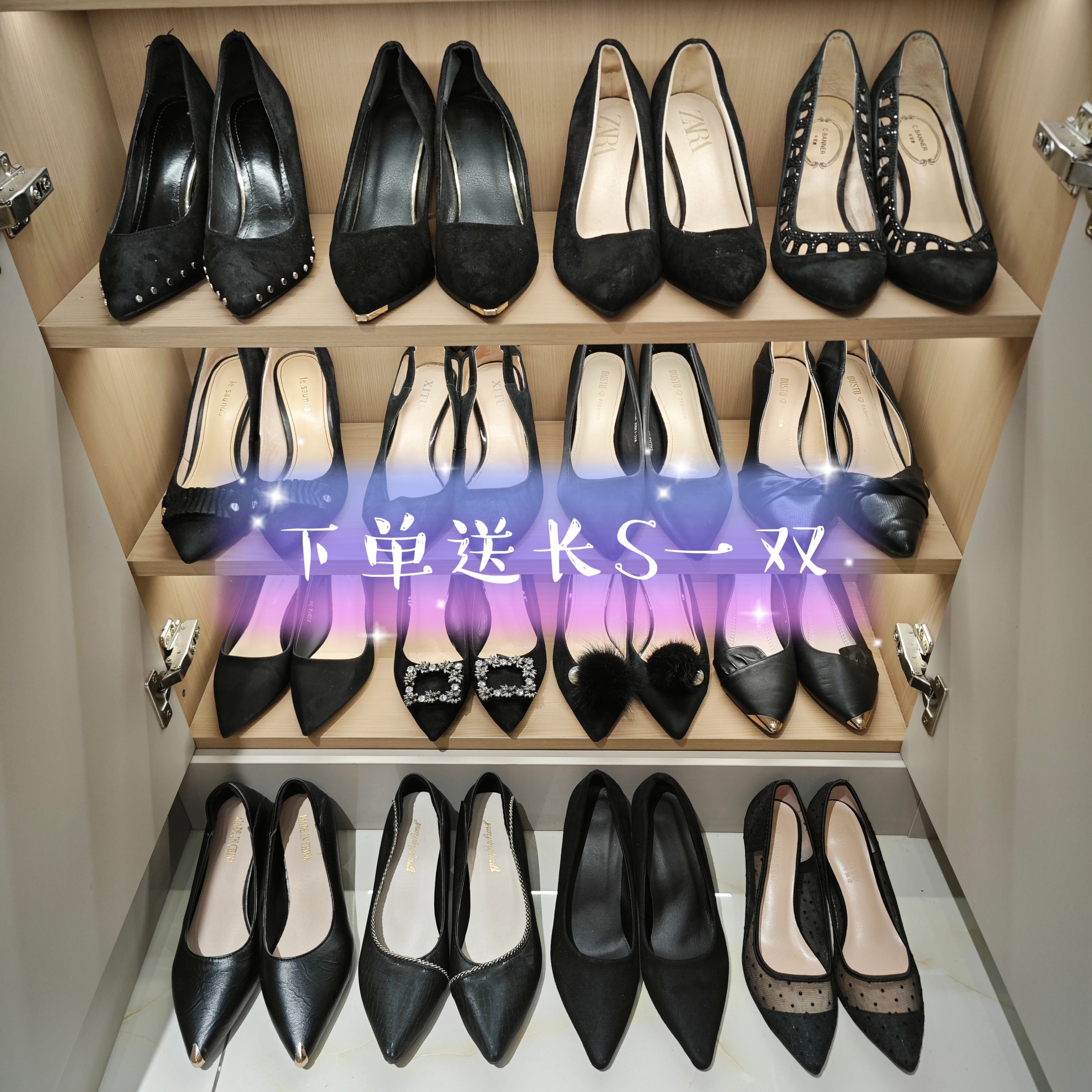 闲置二手高跟鞋旧女鞋职业鞋黑色单鞋细高跟36码