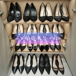 闲置二手高跟鞋旧女鞋职业鞋黑色单鞋细高跟36码