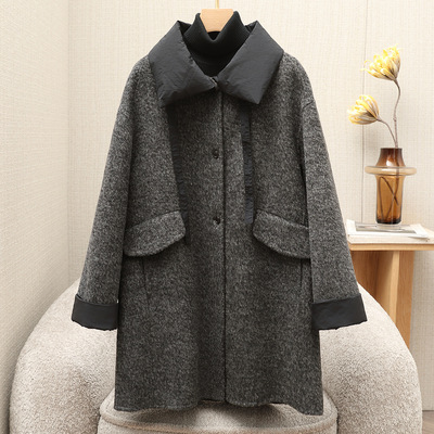 双面羊绒中长款毛呢外套时尚