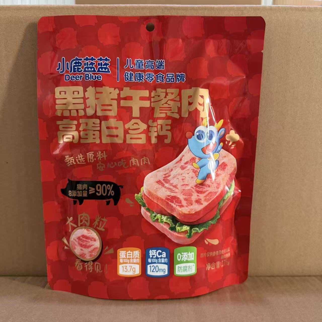 【新日期】小鹿蓝蓝黑猪肉午餐肉175g开袋即食早餐速熟食火腿,婴童食品,肉肠/午餐肉,淘宝优惠券,粉丝福利购,淘宝优惠卷