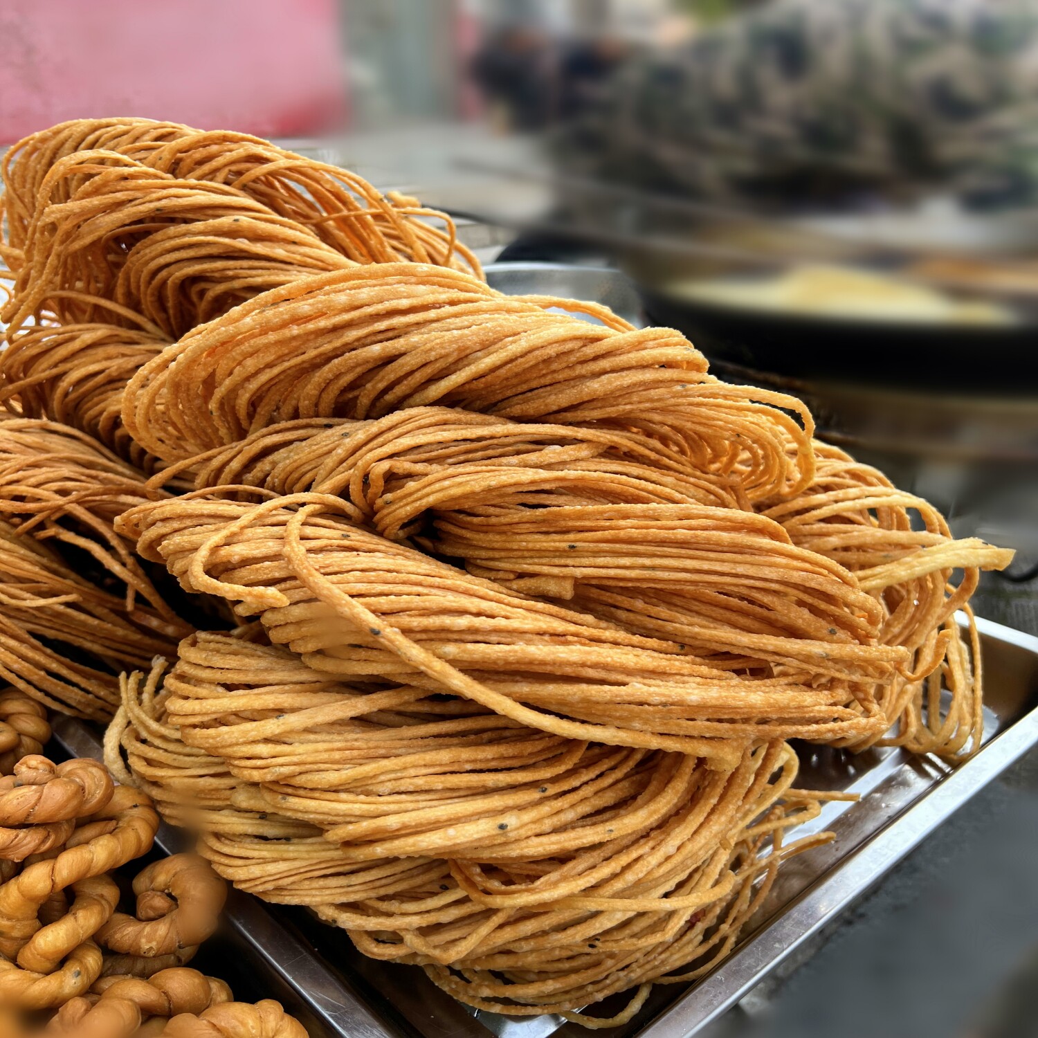 馓子手工特质特产香油炸粗撒子咸味传统零食散子.零食小吃