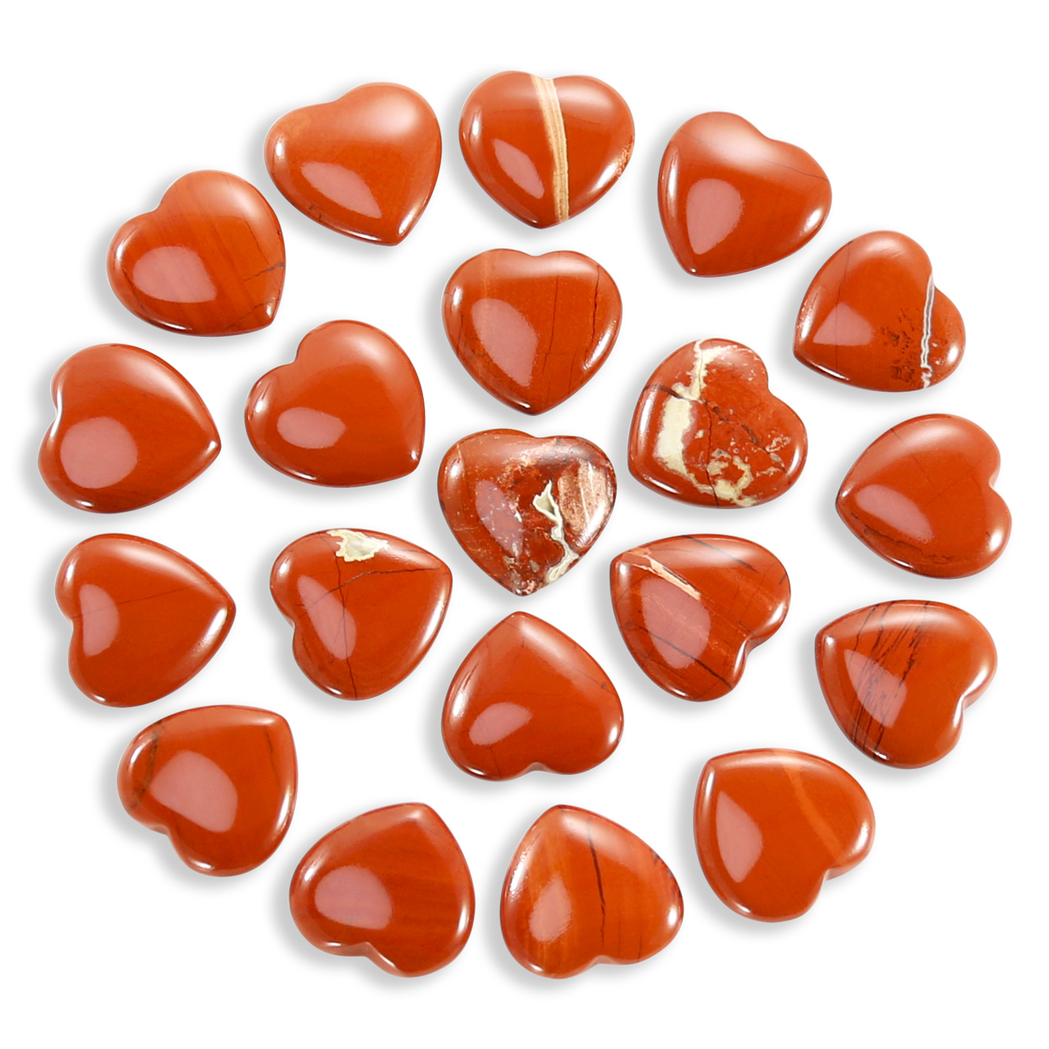 天然红碧石爱心摆件20mm