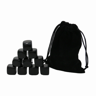 饰摆件 黑曜石小方块正方形石头天然原石方糖水晶diy装 10粒