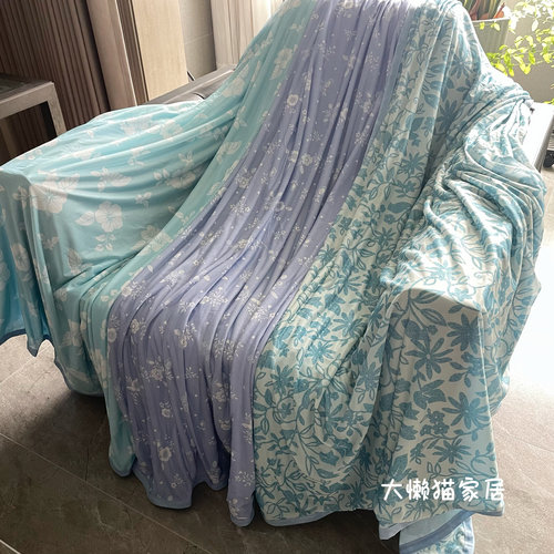 外贸 凉感纱盖毯 两面可用夏季冷感双层薄毯子