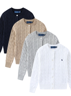 RL122女装女士春秋精梳纯棉厚款针织线衣休闲小马毛衣开衫外套