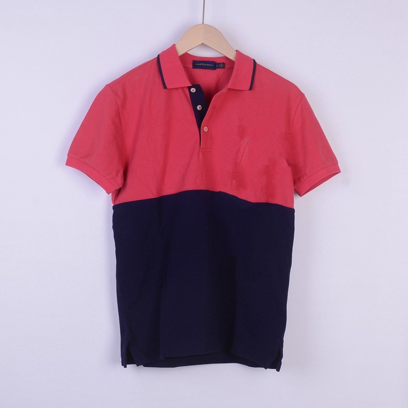 087男装短袖   珠地棉 拼色夏装新款经典翻领