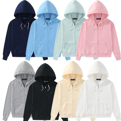 RL107女装拉链连帽拉绒抓绒卫衣外套上衣百搭