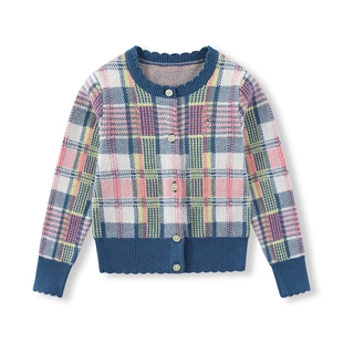 外套纯棉线衣毛衣 圆领开衫 RL153 1小马标女童针织衫