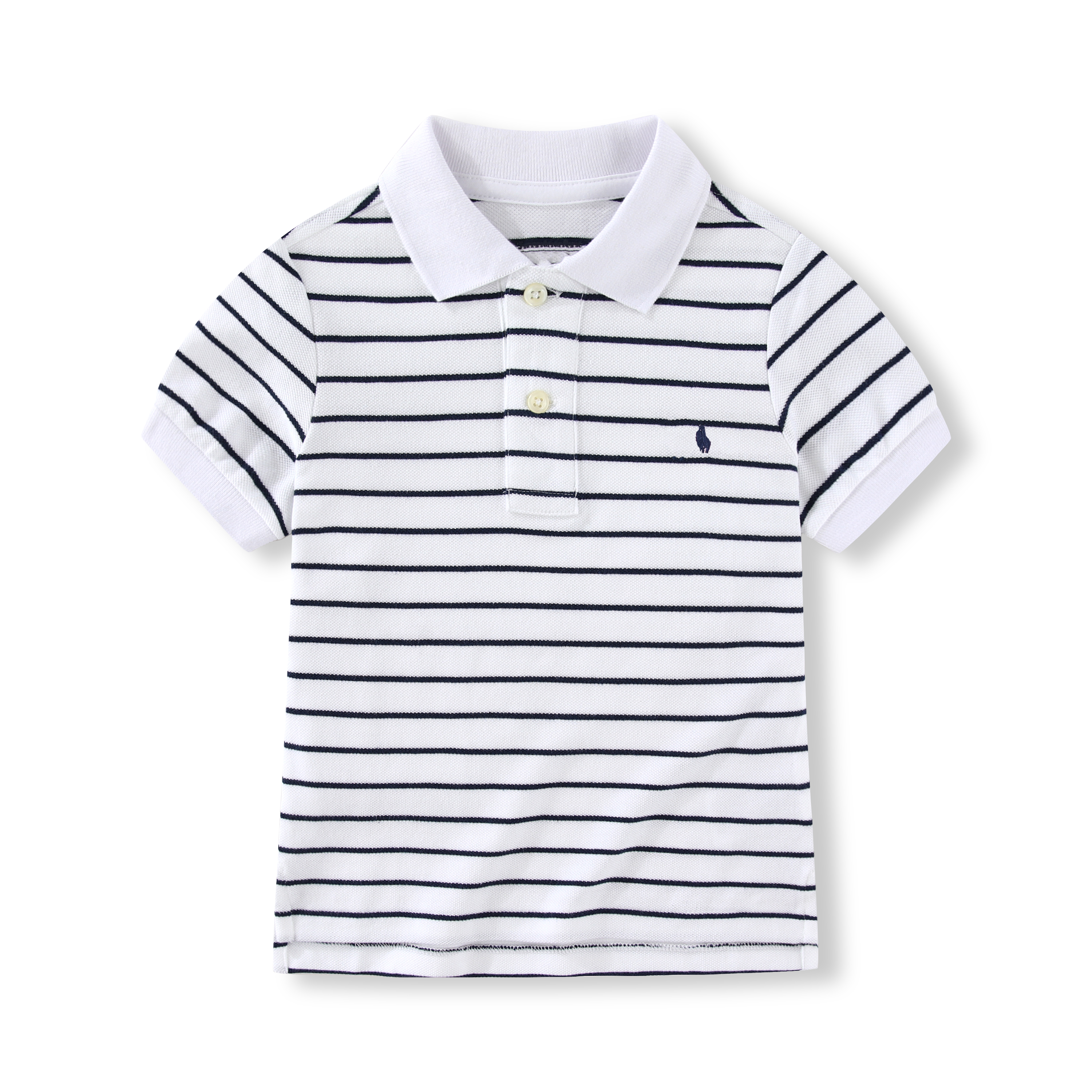 RL073男女童短袖T恤 条纹POLO衫 珠地棉 新款