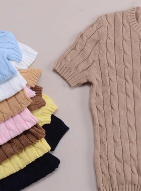 RL002无兜女装短袖毛衣薄款纯色针织衫纯棉