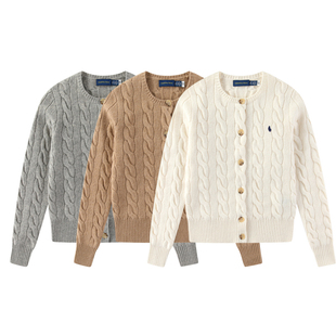 RL103女士圆领开衫针织羊毛衫 原进口面料 厚款