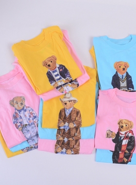 RL002男女童中大童薄款32支140克精梳纯棉夏天短袖圆领T恤