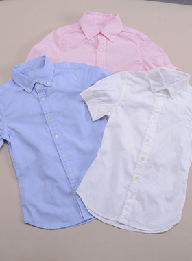 RL029女童中大童短袖T恤 小经典翻领衬衣新款